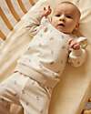 Name it Elastic Waist Pants with Floral Print - Light Beige Melange - Organic Cotton Leggings