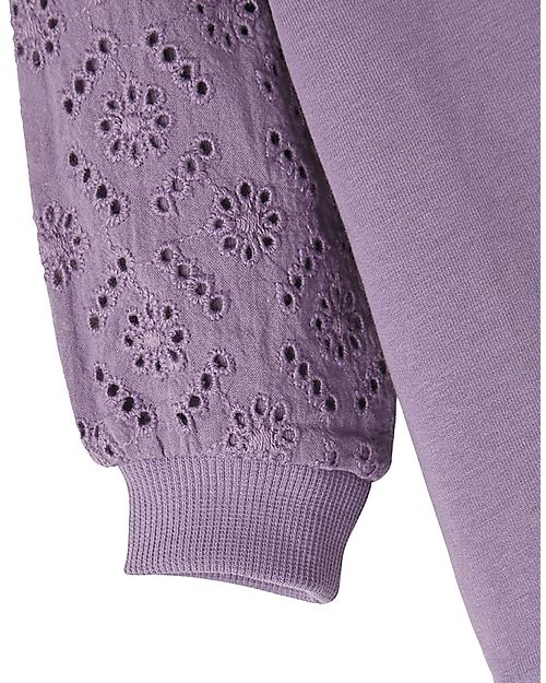 Name it Embroidered Sweatshirt - Purple Sage - Organic Cotton Sweatshirts