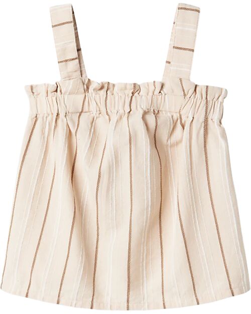 Name it Fimy Wide Strap Top - Stripes - Ivory - 100% Cotton Tank Tops