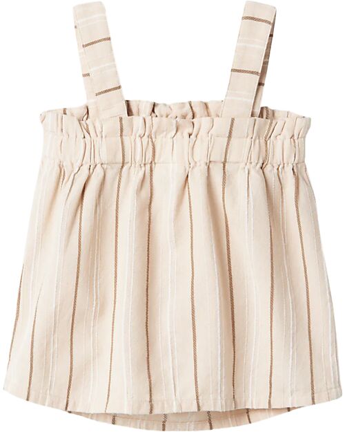 Name it Fimy Wide Strap Top - Stripes - Ivory - 100% Cotton Tank Tops