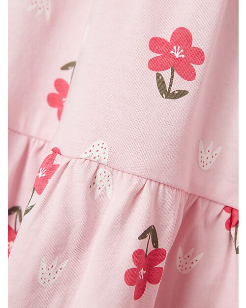 Name it Flounced Dress - Parfait Pink - Flowers - 100% Cotton Dresses_