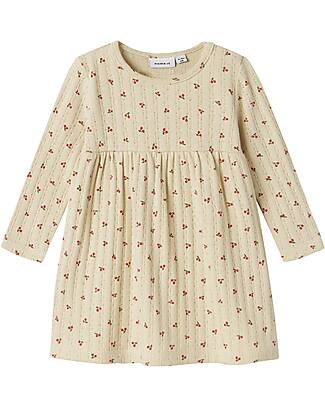 Name it Flounced Dress - Summer Sand - Cherry - Cotton Dresses_