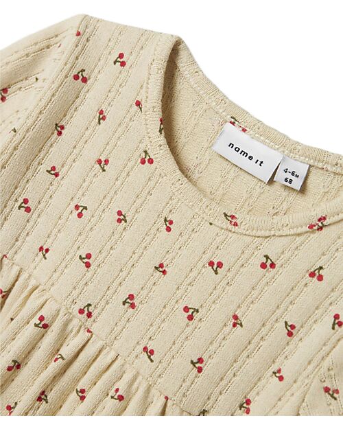 Name it Flounced Dress - Summer Sand - Cherry - Cotton Dresses_