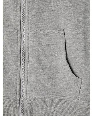 Name it Hooded Sweat Cardigan - Grey Melange - Organic Cotton Sweatshirts