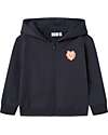 Name it Hooded Sweat Cardigan with Zip - Black - Heart - Organic Cotton Sweatshirts