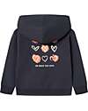 Name it Hooded Sweat Cardigan with Zip - Black - Heart - Organic Cotton Sweatshirts