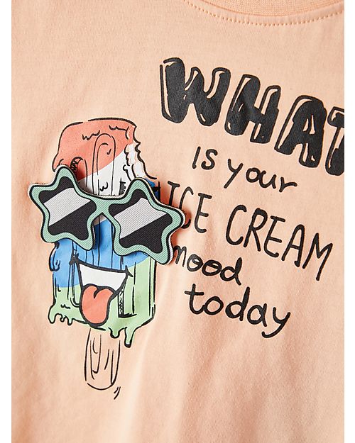 Name it Ice Cream T-Shirt - Peach Nectar - 100% Cotton T-shirts