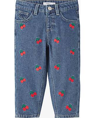 Name it Jeans - Dark Blue Denim - Cherries - with Snap Button Jeans