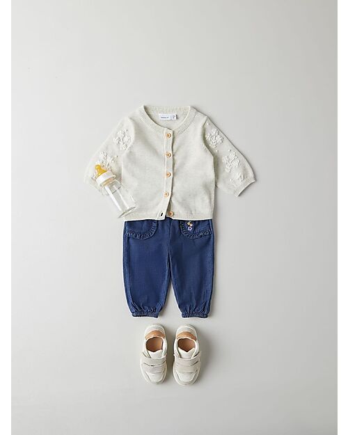 Name it Jeans - Dark Blue Denim - Front Pockets with Ruffles and Embroidery Jeans