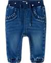 Name it Jeans with Drawstring - Medium Blue Denim - Hearts - Organic Cotton Jeans
