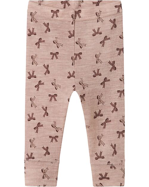 Name it Leggings with Elastic Waist - Purple Dove - 100% Merino Wool Leggings