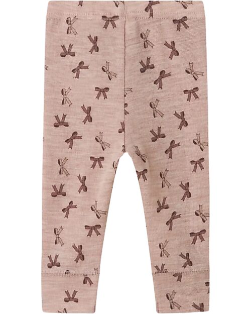 Name it Leggings with Elastic Waist - Purple Dove - 100% Merino Wool Leggings