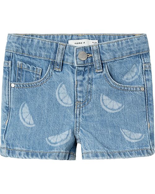 Name it Light Denim Shorts - Lemons - 100% Cotton Shorts