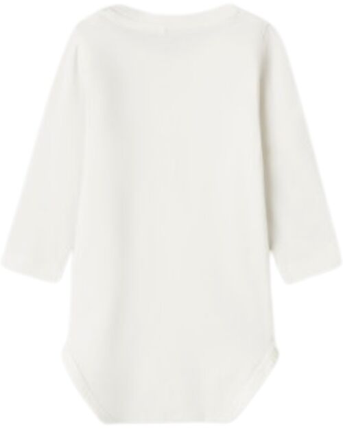 Name it Long-Sleeve Printed Body - Cloud Dancer - Organic Cotton Long Sleeves Bodies