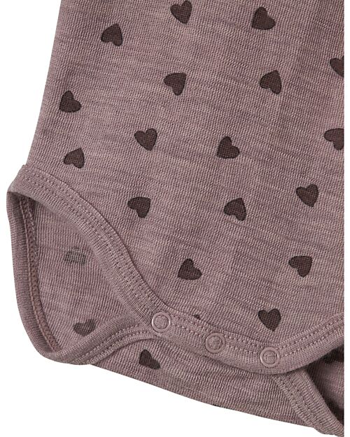 Name it Long-Sleeve Printed Body - Purple Dove - 100% Merino Wool Long Sleeves Bodies