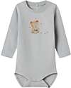 Name it Long-Sleeve Printed Body - Quarry - Organic Cotton Long Sleeves Bodies
