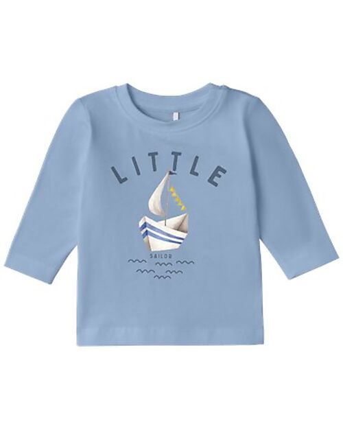 Name it Long Sleeve Shirt - Boat - Chambray Blue - Button Closure Long Sleeves Tops