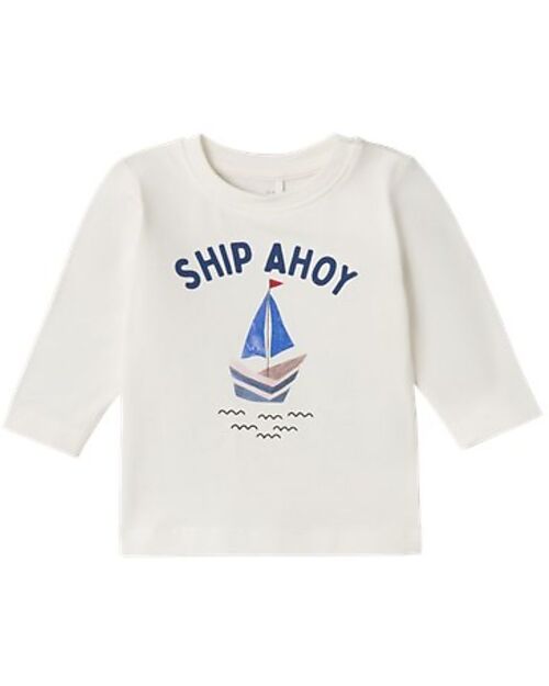 Name it Long Sleeve Shirt - Boat - Jet Stream - Button Closure Long Sleeves Tops