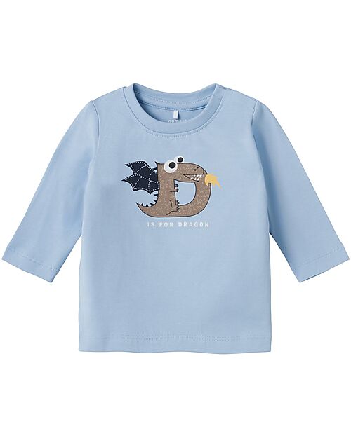 Name it Long Sleeve Shirt - Dragon - Chambray Blue - Button Closure Long Sleeves Tops