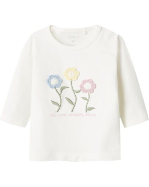 Name it Long-Sleeve Shirt - Flowers - White - Organic Cotton Long Sleeves Tops