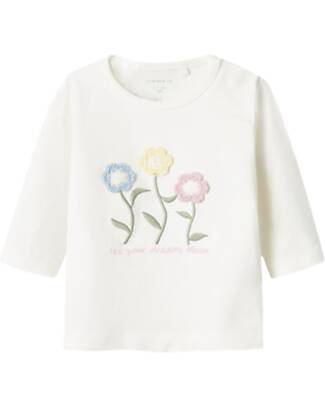 Name it Long-Sleeve Shirt - Flowers - White - Organic Cotton Long Sleeves Tops