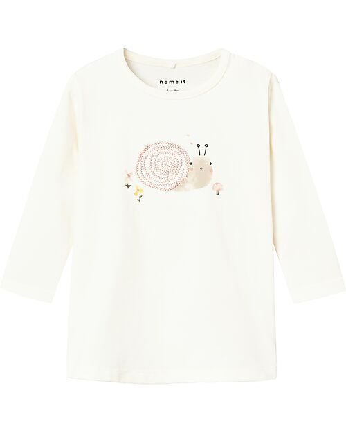 Name it Long Sleeve Shirt - White - Stud Fastening Long Sleeves Tops