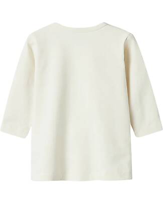 Name it Long-Sleeve Shirt with Front Print - Cloud Dancer - Organic Cotton Long Sleeves Tops