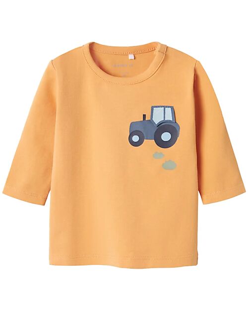 Name it Long-Sleeve Shirt with Front Print - Gold Heart - Organic Cotton Long Sleeves Tops