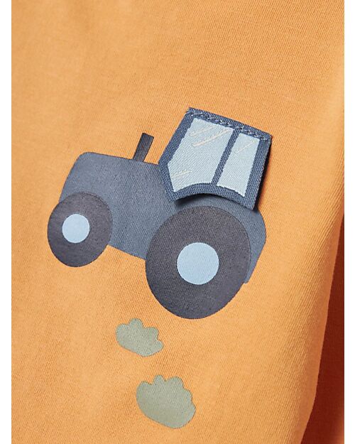 Name it Long-Sleeve Shirt with Front Print - Gold Heart - Organic Cotton Long Sleeves Tops