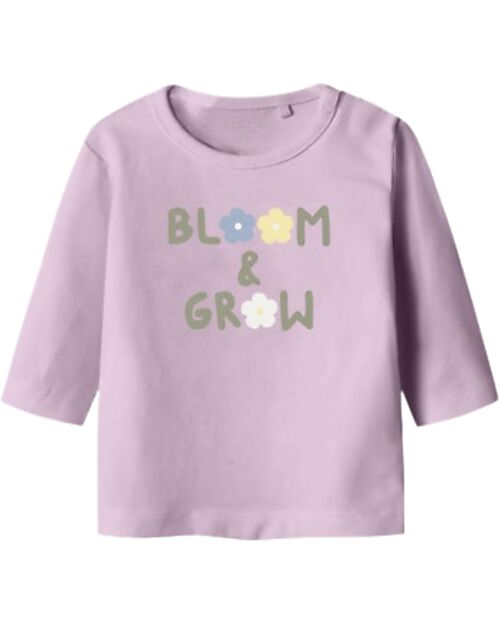 Name it Long-Sleeve Shirt with Front Print - Winsome Orchid - Organic Cotton Long Sleeves Tops