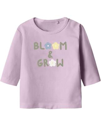Name it Long-Sleeve Shirt with Front Print - Winsome Orchid - Organic Cotton Long Sleeves Tops
