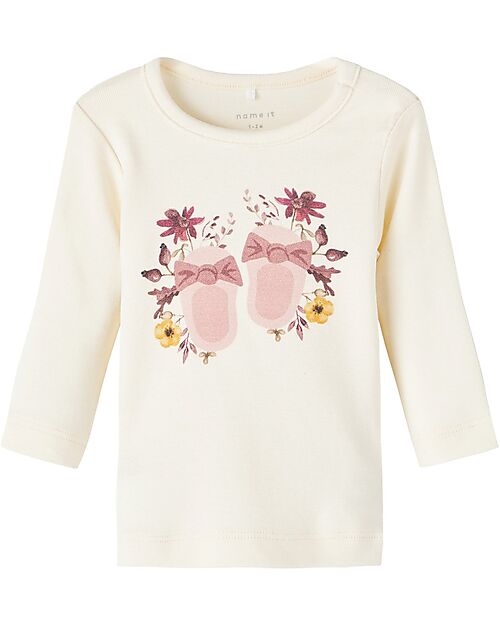 Name it Long Sleeve Shirt with Print - Buttercream - Organic Cotton Long Sleeves Tops