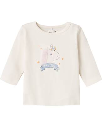 Name it Long-Sleeve Shirt with Unicorn Print - Cream - Organic Cotton Long Sleeves Tops