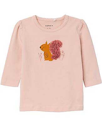 Name it Long Sleeve T-Shirt Rose Smoke - Squirrel - Organic Cotton Long Sleeves Tops