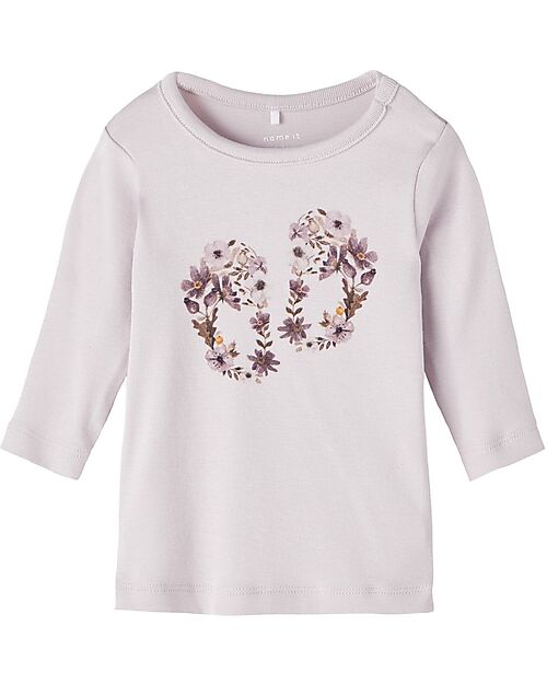 Name it Long Sleeve T-Shirt with Print - Orchid Hush - Organic Cotton Long Sleeves Tops