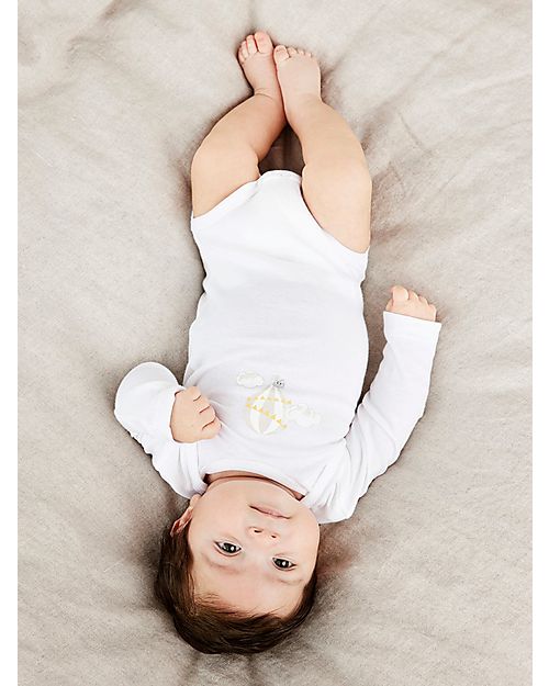 Name it Long-Sleeved Bodysuit 3 Packs - White Single Hot-Air Baloon/Grey/White Hot-Air Baloons - Organic Cotton Long Sleeves Bodies