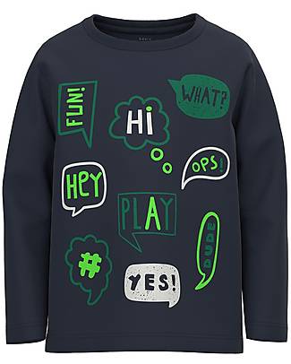 Name it Long-Sleeved Boy T-Shirt - Black - 100% Organic Cotton Long Sleeves Tops