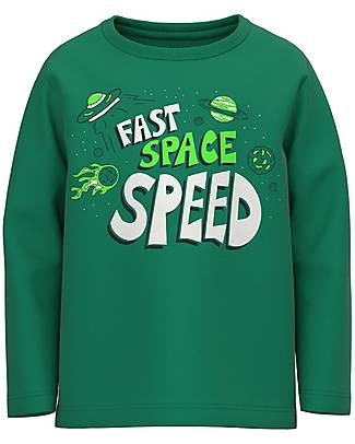 Name it Long-Sleeved Boy T-Shirt - Green - 100% Organic Cotton Long Sleeves Tops
