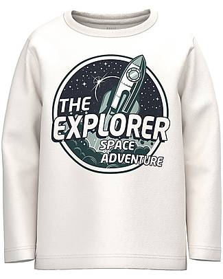 Name it Long-Sleeved Boy T-Shirt - White - 100% Organic Cotton Long Sleeves Tops