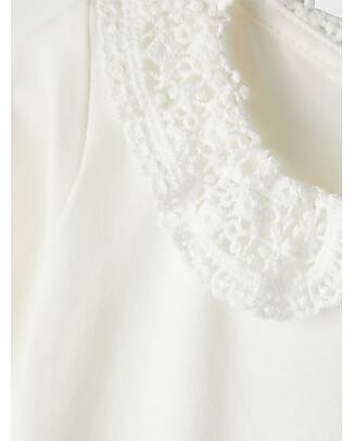 Name it Long Sleeved Romper - White Alyssum - Cotton Long Sleeves Bodies