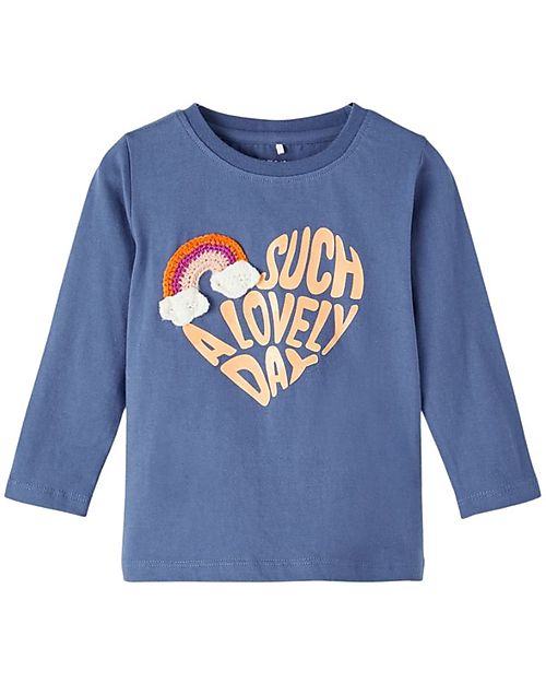 Name it Long-Sleeved T-Shirt - Bijou Blue - 100% Organic Cotton Long Sleeves Tops