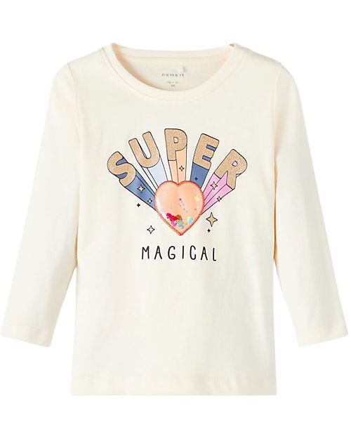 Name it Long-Sleeved T-Shirt - Buttercream - 100% Organic Cotton Long Sleeves Tops