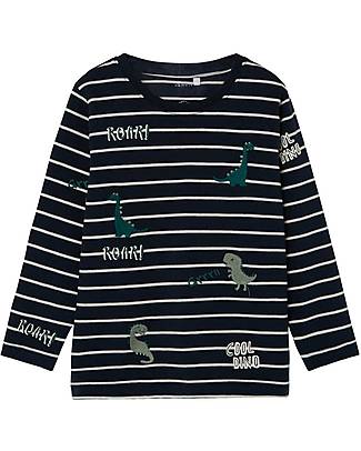 Name it Long Sleeves Shirt - Dark Sapphire - Dino - Organic Cotton Long Sleeves Tops