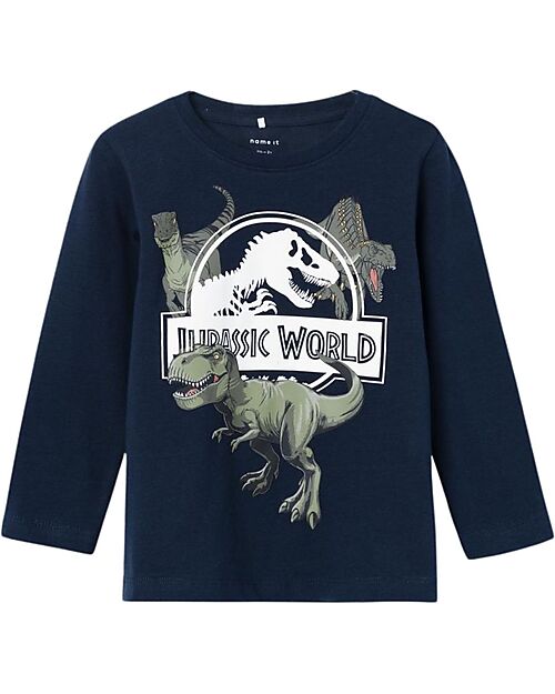 Name it Long Sleeves T-shirt - Dark Sapphire - Jurassic World - Bio Cotton Long Sleeves Tops