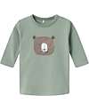 Name it Long Sleeves T-shirt - Green - Bear - Organic Cotton Long Sleeves Tops