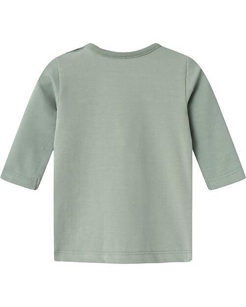 Name it Long Sleeves T-shirt - Green - Bear - Organic Cotton Long Sleeves Tops