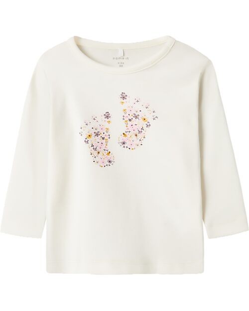Name it Long Sleeves T-shirt - Jet Stream - Flowers - Organic Cotton Long Sleeves Tops