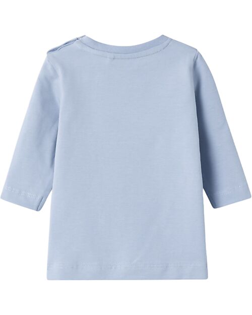 Name it Long Sleeves T-shirt - Zen Blue - Sweet Animals - Bio Cotton Long Sleeves Tops