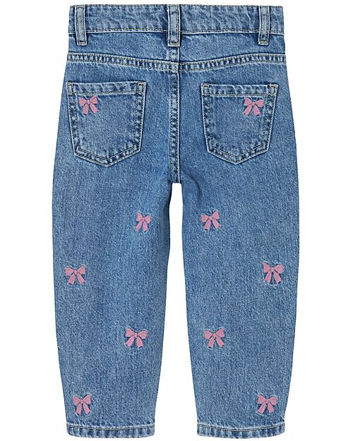 Name it Mom Fit Jeans - Light Blue Denim - Bows - Organic Cotton Jeans