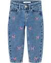 Name it Mom Fit Jeans - Light Blue Denim - Bows - Organic Cotton Jeans